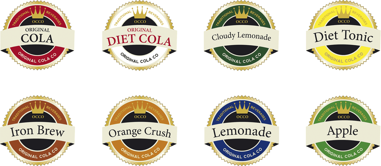 Soft drink flavour seals developed for ABCO soft drinks Soft drink flavour seals developed for ABCO soft drinks