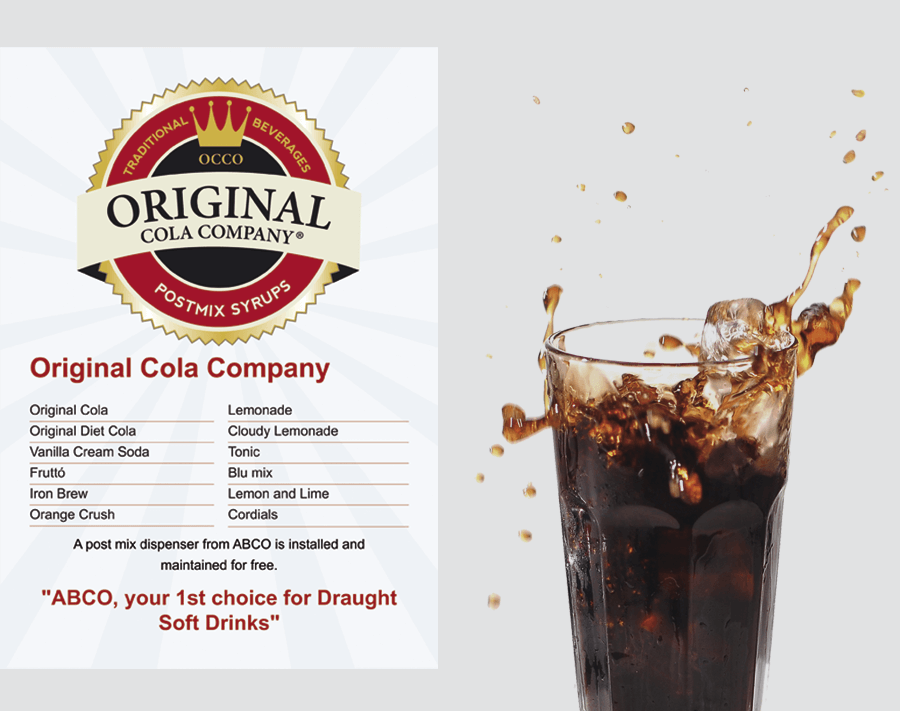 Print flyer for ABCO soft drinks