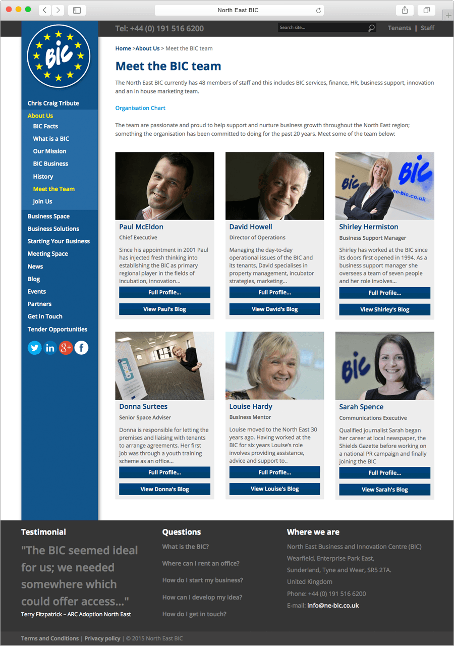 North East BIC inner page